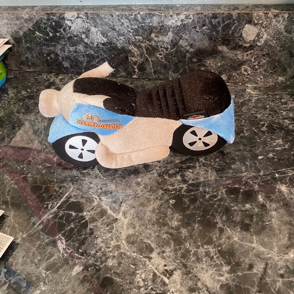 Harley-Davidson Stuffed Motorcycle Toy - Black, Blue, Cream RARE - Picture 3 of 4